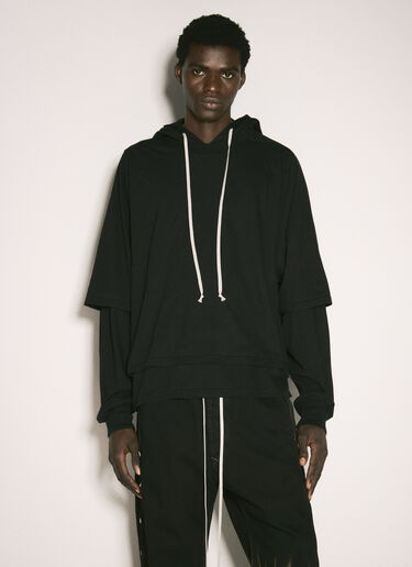 LN-CC® - Rick Owens DRKSHDW: Hustler Hooded T-Shirt - Black Rick Owens DRKSHDW Hustler Hooded T-Shirt Black drk0158007
