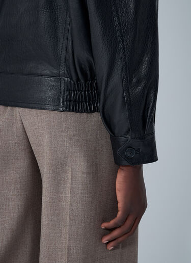 LN-CC® - Saint Laurent: Leather Blouson Jacket - Black Saint Laurent Leather Blouson Jacket Black sla0162008