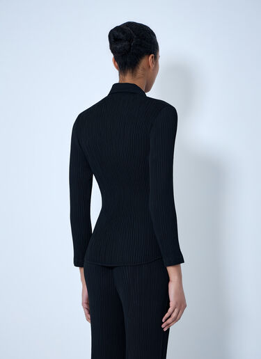 LN-CC® - Issey Miyake: Textured Button-Down Shirt - Black Issey Miyake Textured Button-Down Shirt Black ism0264008