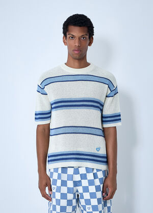 LN-CC® - HUMAN MADE: Striped Knit Top - Blue HUMAN MADE Striped Knit Top Blue hmd0161005