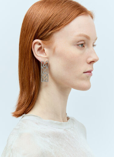LN-CC® - Marc Jacobs: MJ Logo Earrings - Silver Marc Jacobs MJ Logo Earrings Silver mcj0255004