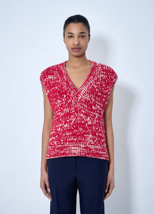LN-CC® - Dries Van Noten: Sleeveless Knit Top - Red Dries Van Noten Sleeveless Knit Top Red dvn0264016