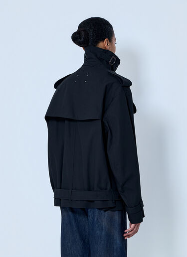 LN-CC® - Maison Margiela: Double-Breasted High-Collar Jacket - Black Maison Margiela Double-Breasted High-Collar Jacket Black mla0264051