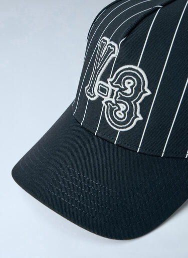 LN-CC® - Y-3: Pinstripe Logo Baseball Cap - Black Y-3 Pinstripe Logo Baseball Cap Black yyy0364041