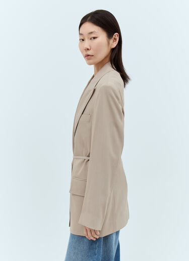 LN-CC® - Acne Studios: 戗驳领束带西装外套 - 米色 Acne Studios 戗驳领束带西装外套 米色 acn0257017