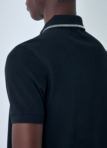 LN-CC® - Fred Perry x Craig Green: Embroidered Polo Shirt with Drawstring Detail - Black Fred Perry x Craig Green Embroidered Polo Shirt with Drawstring Detail Black fry0164001