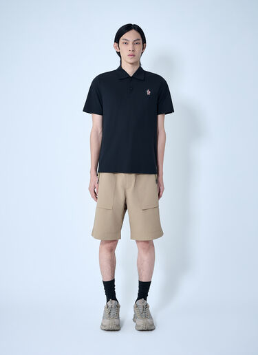 LN-CC® - Moncler Grenoble: Embroidered Logo Polo Shirt - Black Moncler Grenoble Embroidered Logo Polo Shirt Black mog0164007
