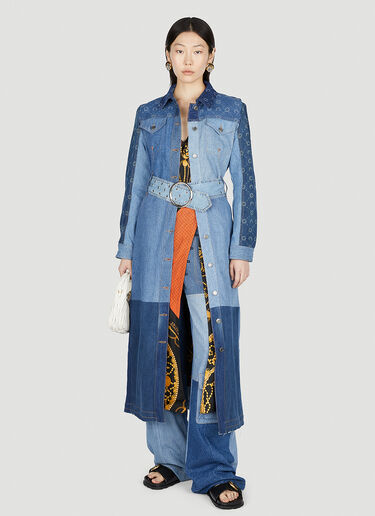 LN-CC® - Marine Serre: Panel Cargo Jeans - Blue Marine Serre Panel Cargo Jeans Blue mrs0252016