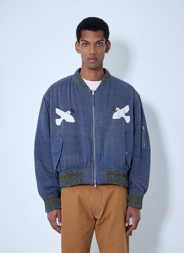 LN-CC® - Story MFG: Embroidered Bomber Jacket - Purple Story MFG Embroidered Bomber Jacket Purple str0164001