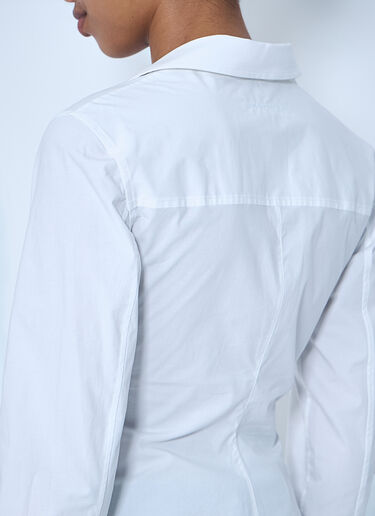 LN-CC® - Alexander Wang: Gathered Bust Shirt - White Alexander Wang Gathered Bust Shirt White awg0264008