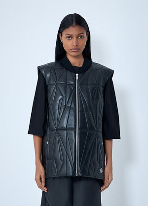 LN-CC® - Moncler + Rick Owens: Geocamo Flight 皮革连帽马甲 - 黑色 Moncler + Rick Owens Geocamo Flight 皮革连帽马甲 黑色 mcs0363008