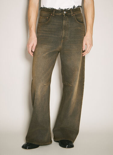 LN-CC® - MM6 Maison Margiela: Wide-Leg Jeans - Brown MM6 Maison Margiela Wide-Leg Jeans Brown mmm0158004
