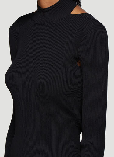 LN-CC® - Helmut Lang: Open Back Sweater - Black Helmut Lang Open Back Sweater Black hlm0237001