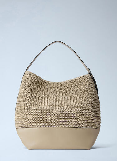 TOTEME Belted Woven Leather Tote Bag Beige tot0264038