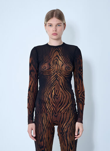 Jean Paul Gaultier Wood Mesh Top Black jpg0261001