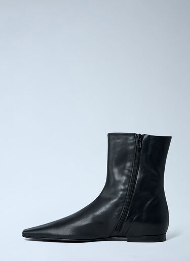 LN-CC® - TOTEME: Zipped Leather Chelsea Boots - Black TOTEME Zipped Leather Chelsea Boots Black tot0263059