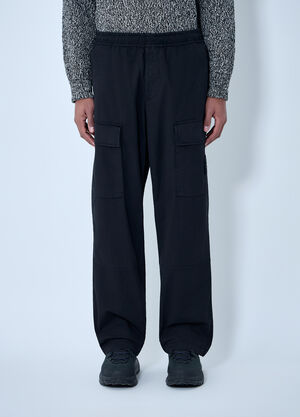 Stone Island Logo Patch Pants Black sto0164055