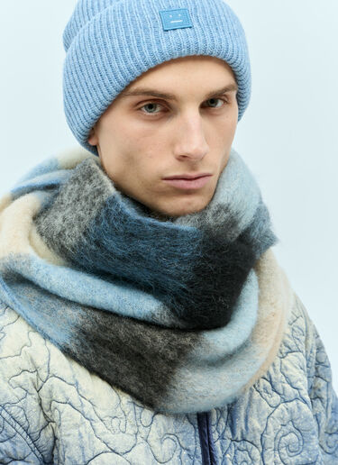 Acne Studios Mohair Checked Scarf Blue acn0357003