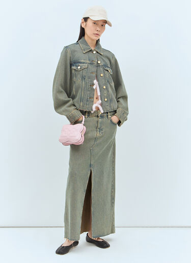 LN-CC® - GANNI: Overdyed Heavy Denim Jacket - Blue GANNI Overdyed Heavy Denim Jacket Blue gan0257005