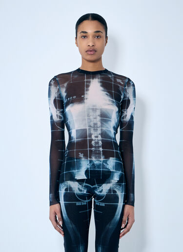Jean Paul Gaultier Squeletor Mesh Top Blue jpg0259005