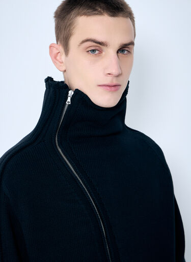 LN-CC® - Dries Van Noten: Metro Zip-Up Sweater - Black Dries Van Noten Metro Zip-Up Sweater Black dvn0160025