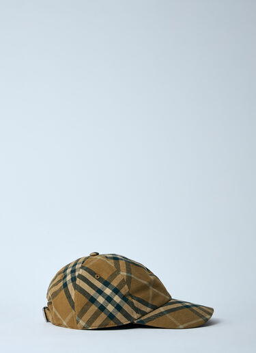 LN-CC® - Burberry: Check Cotton Baseball Cap - Brown Burberry Check Cotton Baseball Cap Brown bur0358002
