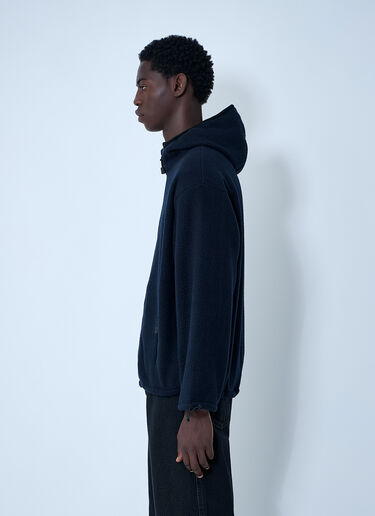 LN-CC® - Miu Miu: Hooded Logo Motif Sweatshirt - Blue Miu Miu Hooded Logo Motif Sweatshirt Blue miu0362002