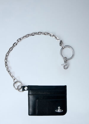 Vivienne Westwood Chain-Attached Leather Card Holder Black vvw0164003