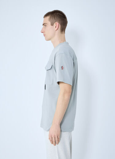Moncler Grenoble Logo Motif T-Shirt Light Grey mog0159009
