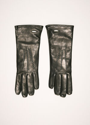 LN-CC® - Our Legacy: Topstitched Leather Gloves - Black Our Legacy Topstitched Leather Gloves Black our0258028