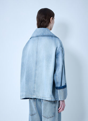 LN-CC® - MM6 Maison Margiela: Oversized Denim Peacoat - Light Blue MM6 Maison Margiela Oversized Denim Peacoat Light Blue mmm0264002