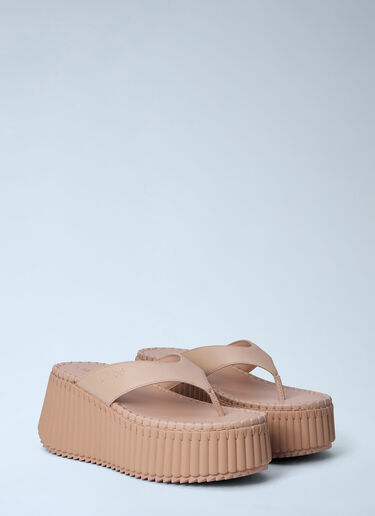 LN-CC® - Chloé: Nama Wedge Sandals - Beige Chloé Nama Wedge Sandals Beige chl0264033