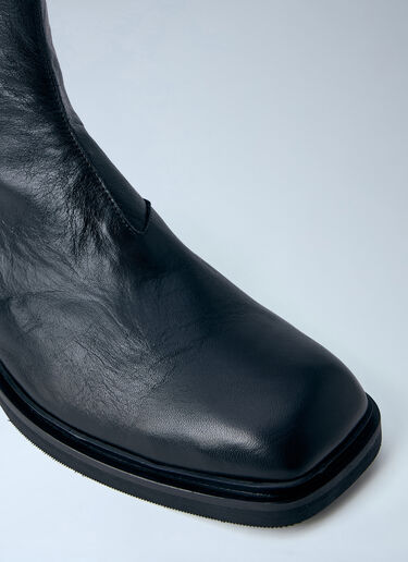 LN-CC® - Our Legacy: Daimono Zip Leather Boots - Black Our Legacy Daimono Zip Leather Boots Black our0164048