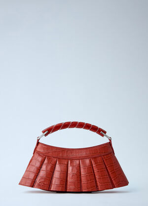 LN-CC® - Lacoste: Runway H Lenglen Crocodile Effect Leather Bag - Red Lacoste Runway H Lenglen Crocodile Effect Leather Bag Red lac0364005
