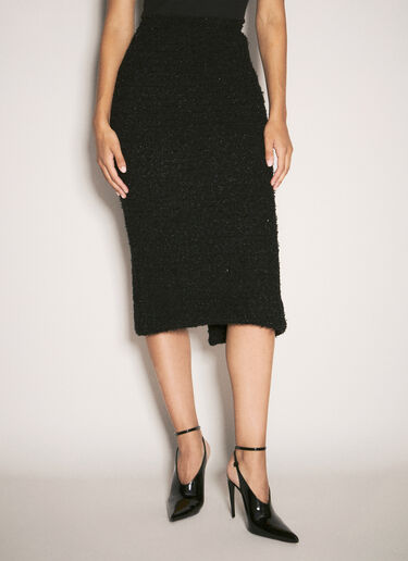 LN-CC® - Balenciaga: Boucle Midi Skirt - Black Balenciaga Boucle Midi Skirt Black bal0257005