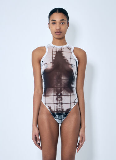 LN-CC® - Jean Paul Gaultier: Squeletor Mesh Bodysuit - White Jean Paul Gaultier Squeletor Mesh Bodysuit White jpg0259019