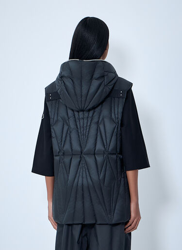 LN-CC® - Moncler + Rick Owens: ジオカモ フライト キルティング フーデッド ジレ - ブラック Moncler + Rick Owens ジオカモ フライト キルティング フーデッド ジレ ブラック mcs0363007