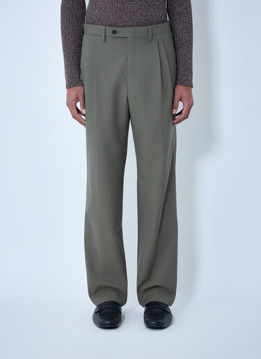 LN-CC® - Prada: Wide-Leg Wool Pants - Green Prada Wide-Leg Wool Pants Green pra0163056
