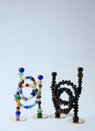 LN-CC® - POLSPOTTEN: Beaded Sculptural Candle Holder - Multicolour POLSPOTTEN Beaded Sculptural Candle Holder Multicolour wps0692216
