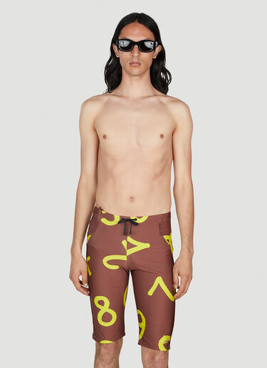 LN-CC® - Vivienne Westwood: Graphic Print Swim Bermudas - Brown Vivienne Westwood Graphic Print Swim Bermudas Brown vvw0152010
