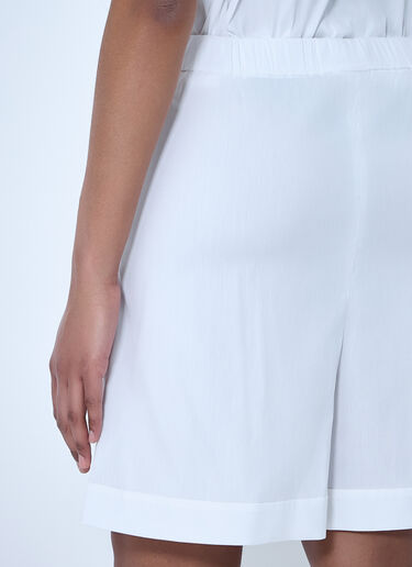LN-CC® - Max Mara: Pleated High-Waist Shorts - White Max Mara Pleated High-Waist Shorts White max0264055