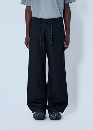 LN-CC® - Balenciaga: Wide-Leg Trousers - Black Balenciaga Wide-Leg Trousers Black bal0164011