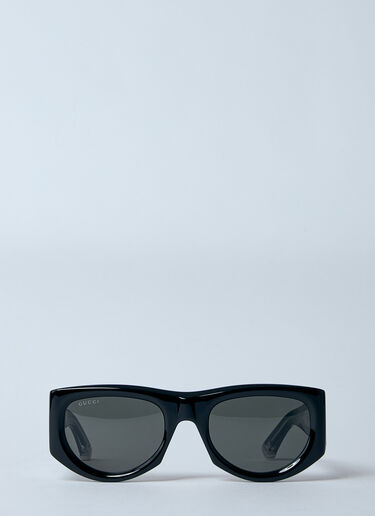 LN-CC® - Gucci: 矩形框太阳镜 - 黑色 Gucci 矩形框太阳镜 黑色 gus0259055