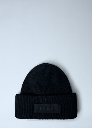 Jacquemus Logo Motif Beanie Hat Black jac0162018