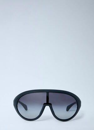 LN-CC® - Moncler + Rick Owens: 遮阳板护目镜太阳镜 - 黑色 Moncler + Rick Owens 遮阳板护目镜太阳镜 黑色 mcs0363025