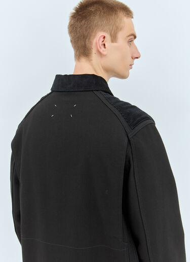 LN-CC® - Maison Margiela: Heavy-Cotton Double Coat - Black Maison Margiela Heavy-Cotton Double Coat Black mla0158010