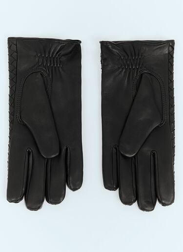 Bottega Veneta Intrecciato Leather Gloves Black bov0158012