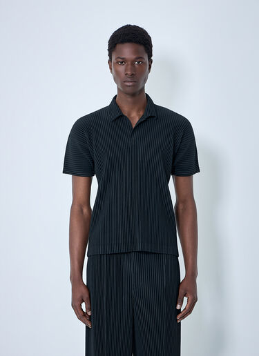 Homme Plissé Issey Miyake プリーツ入り半袖シャツ 黒 hmp0164009