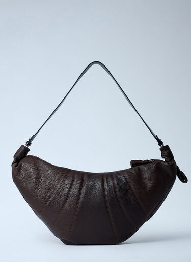 LN-CC® - Lemaire: Large Rail Belt Croissant Shoulder Bag - Brown Lemaire Large Rail Belt Croissant Shoulder Bag Brown lem0362017
