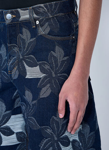 LN-CC® - Gucci: Denim Jacquard Shorts - Blue Gucci Denim Jacquard Shorts Blue guc0160002